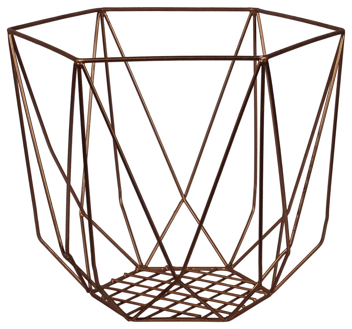 Hexagon Shaped Pot Stand – Cast in Iron – Golden Color Finish – 3D Geometric Design – Indoor / Outdoor Home Décor - Buy in Bulk Wholesale